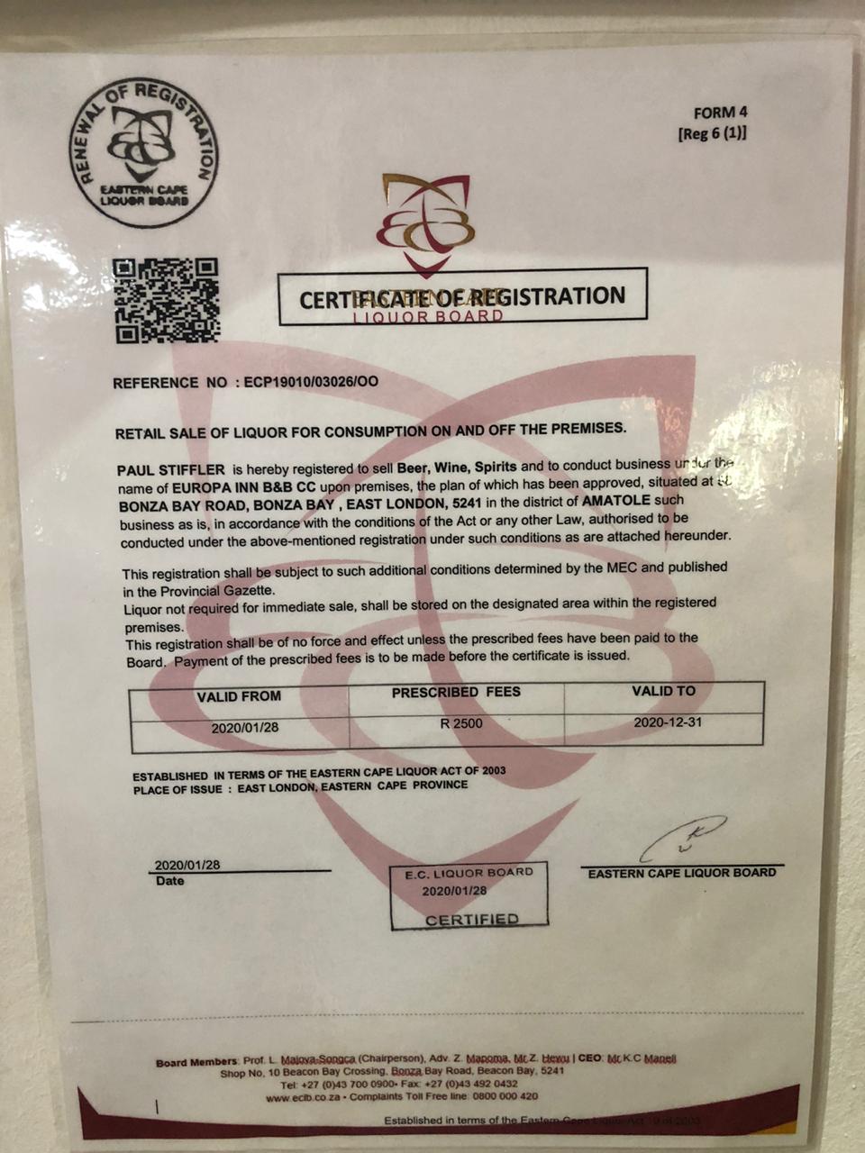 Liquor License Auction One Property Auctioneers